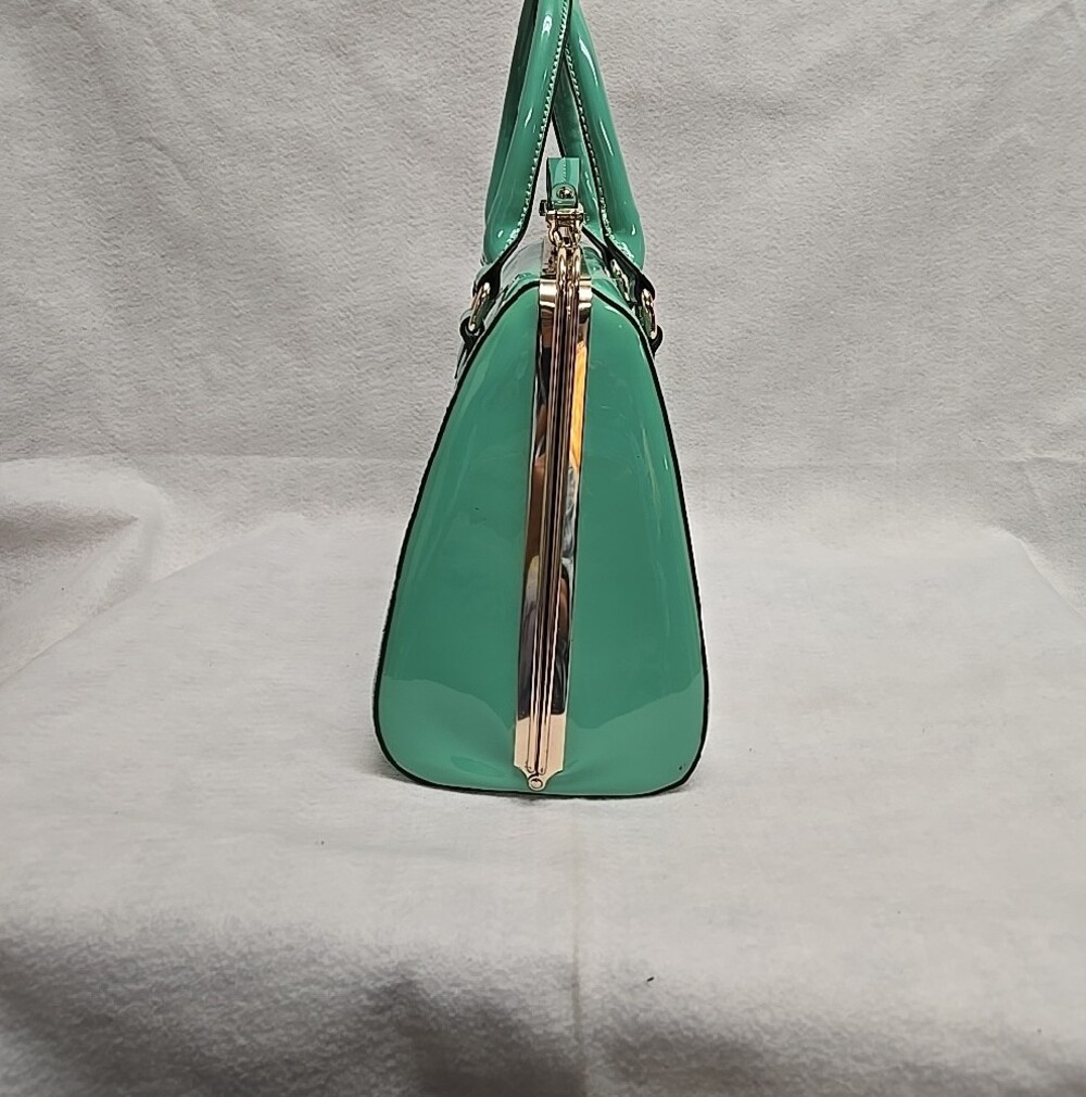 Mint Green Top-Handle Satchel With Wallet 10x12x6 W/ Wallet - Picture 2 of 11